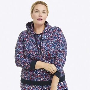 Draper James Navy Multi Floral Hooded Sweatshirt